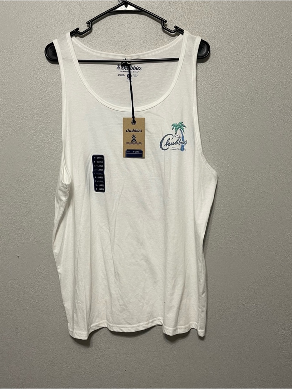 Chubbies The Tiger Tailgate Graphic Print Tank Top White Casual NWT Mens XL